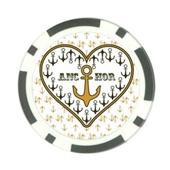 Anchor Heart Poker Chip Card Guard by Nexatart