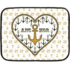 Anchor Heart Double Sided Fleece Blanket (mini)  by Nexatart