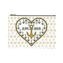 Anchor Heart Cosmetic Bag (large)  by Nexatart