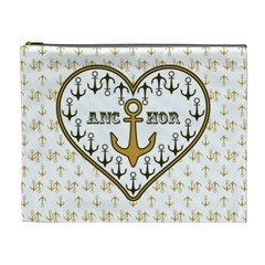 Anchor Heart Cosmetic Bag (xl) by Nexatart