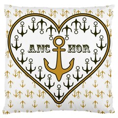 Anchor Heart Large Cushion Case (two Sides) by Nexatart