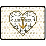 Anchor Heart Double Sided Fleece Blanket (Large)  80 x60  Blanket Front