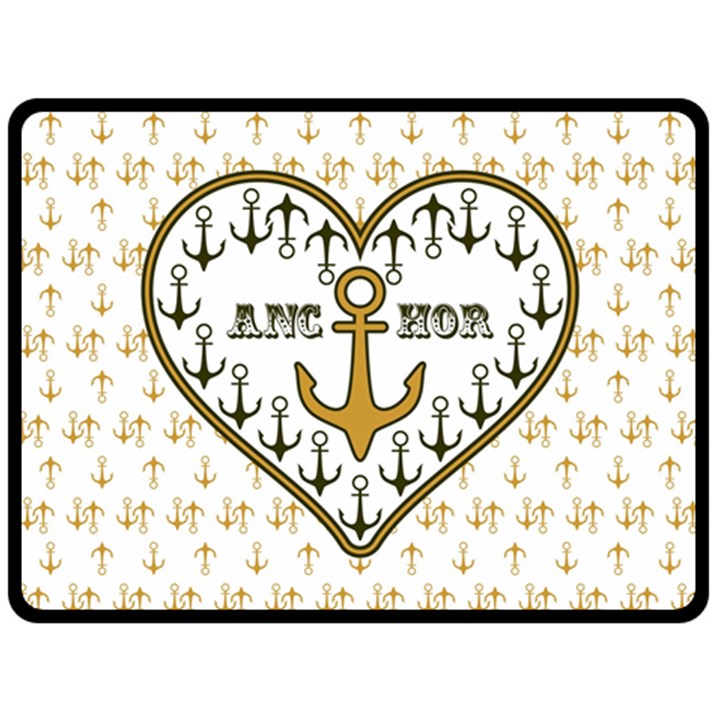 Anchor Heart Double Sided Fleece Blanket (Large) 