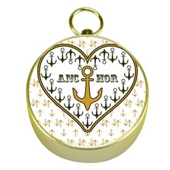 Anchor Heart Gold Compasses by Nexatart