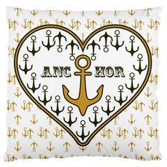 Anchor Heart Standard Flano Cushion Case (one Side) by Nexatart