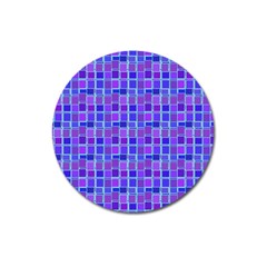 Background Mosaic Purple Blue Magnet 3  (round) by Nexatart