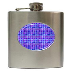 Background Mosaic Purple Blue Hip Flask (6 Oz) by Nexatart