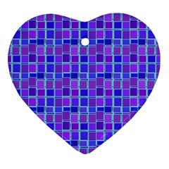 Background Mosaic Purple Blue Heart Ornament (two Sides) by Nexatart