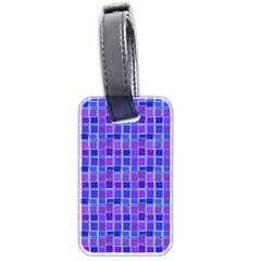 Background Mosaic Purple Blue Luggage Tags (two Sides) by Nexatart