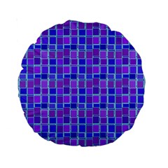 Background Mosaic Purple Blue Standard 15  Premium Round Cushions by Nexatart