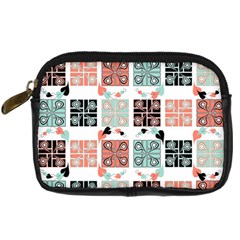 Mint Black Coral Heart Paisley Digital Camera Cases by Nexatart