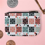 Mint Black Coral Heart Paisley Mini Coin Purses Back