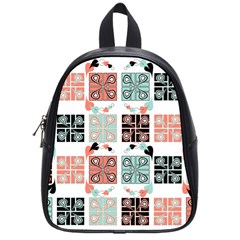 Mint Black Coral Heart Paisley School Bags (small)  by Nexatart