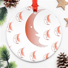 Moon Moonface Pattern Outlines Ornament (round) by Nexatart