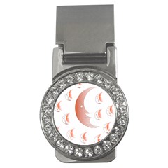 Moon Moonface Pattern Outlines Money Clips (cz)  by Nexatart