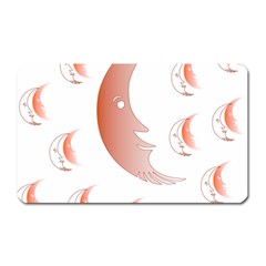 Moon Moonface Pattern Outlines Magnet (rectangular) by Nexatart