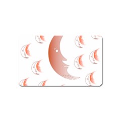 Moon Moonface Pattern Outlines Magnet (name Card) by Nexatart