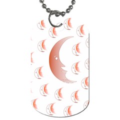 Moon Moonface Pattern Outlines Dog Tag (one Side) by Nexatart