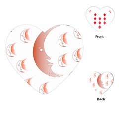 Moon Moonface Pattern Outlines Playing Cards (heart)  by Nexatart