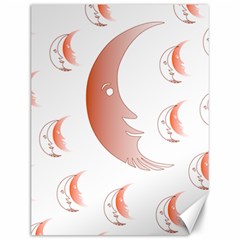 Moon Moonface Pattern Outlines Canvas 12  X 16   by Nexatart