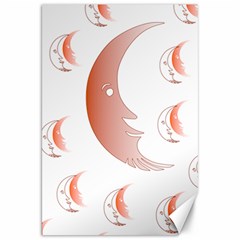 Moon Moonface Pattern Outlines Canvas 20  X 30   by Nexatart