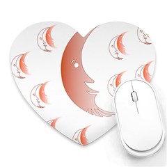 Moon Moonface Pattern Outlines Heart Mousepads by Nexatart