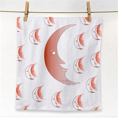 Moon Moonface Pattern Outlines Face Towel