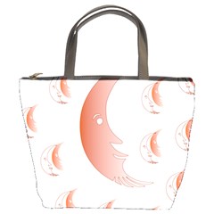 Moon Moonface Pattern Outlines Bucket Bags