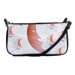 Moon Moonface Pattern Outlines Shoulder Clutch Bags