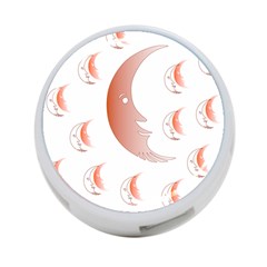 Moon Moonface Pattern Outlines 4-port Usb Hub (one Side) by Nexatart