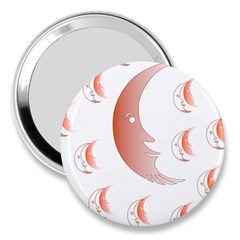 Moon Moonface Pattern Outlines 3  Handbag Mirrors by Nexatart