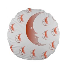 Moon Moonface Pattern Outlines Standard 15  Premium Flano Round Cushions by Nexatart