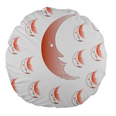 Moon Moonface Pattern Outlines Large 18  Premium Flano Round Cushions by Nexatart