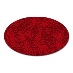 Christmas Background Red Star Oval Magnet by Nexatart