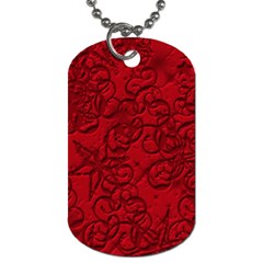 Christmas Background Red Star Dog Tag (two Sides) by Nexatart