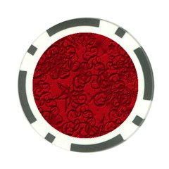 Christmas Background Red Star Poker Chip Card Guard by Nexatart