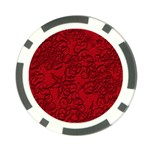 Christmas Background Red Star Poker Chip Card Guard Back