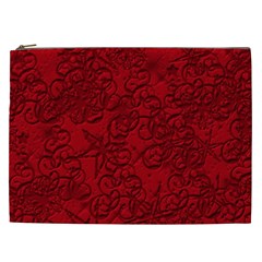 Christmas Background Red Star Cosmetic Bag (xxl)  by Nexatart