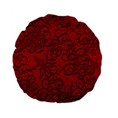 Christmas Background Red Star Standard 15  Premium Flano Round Cushions by Nexatart