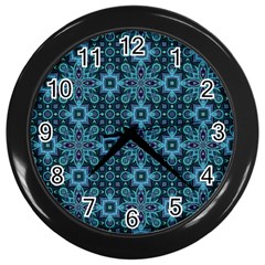 Abstract Pattern Design Texture Wall Clocks (black) by Nexatart