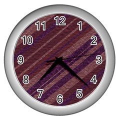 Stripes Course Texture Background Wall Clocks (silver)  by Nexatart