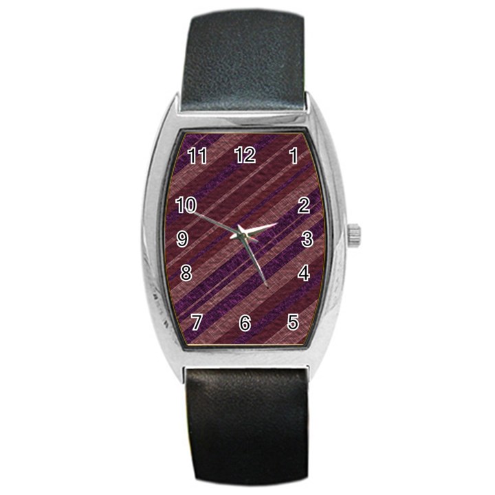 Stripes Course Texture Background Barrel Style Metal Watch