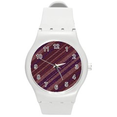 Stripes Course Texture Background Round Plastic Sport Watch (m) by Nexatart