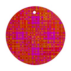 Pink Orange Bright Abstract Ornament (round)