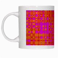 Pink Orange Bright Abstract White Mugs