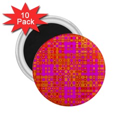 Pink Orange Bright Abstract 2 25  Magnets (10 Pack) 