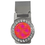 Pink Orange Bright Abstract Money Clips (CZ)  Front