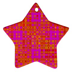 Pink Orange Bright Abstract Star Ornament (two Sides) by Nexatart