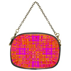 Pink Orange Bright Abstract Chain Purses (one Side)  by Nexatart