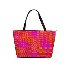 Pink Orange Bright Abstract Shoulder Handbags by Nexatart